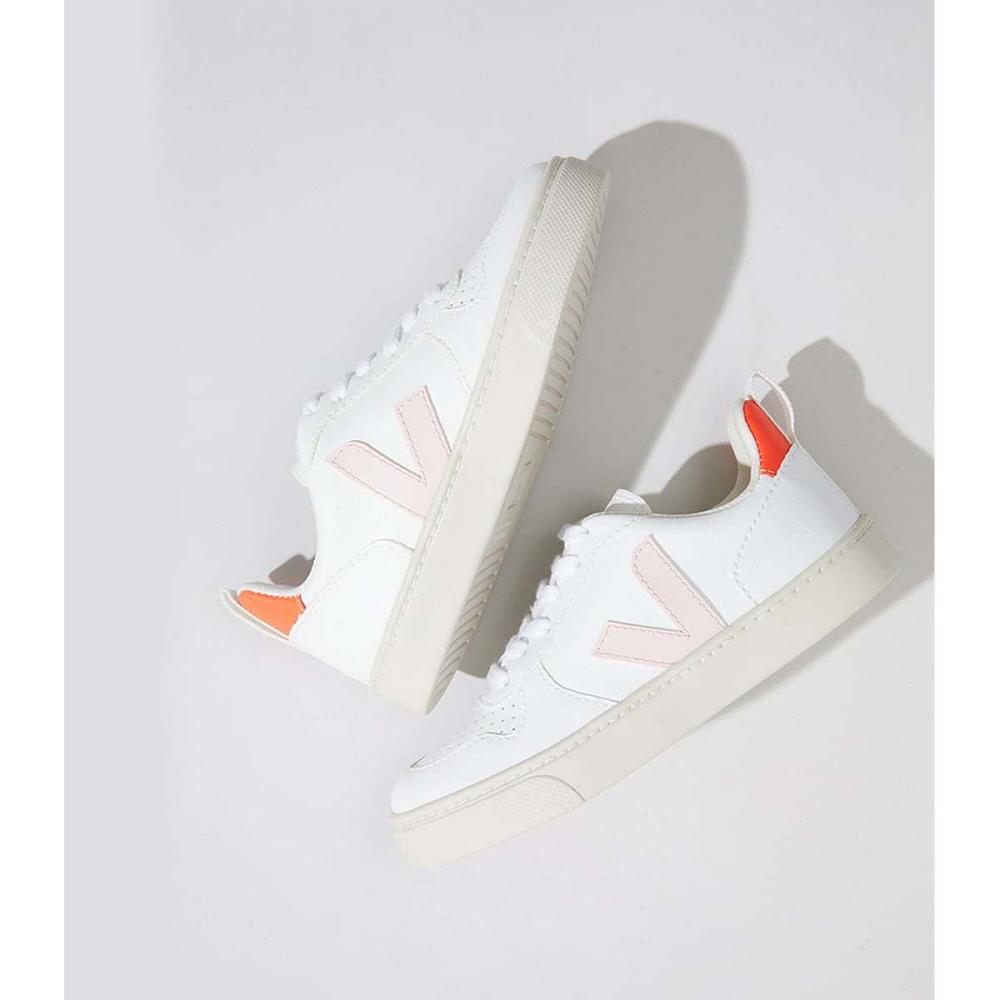 Veja V-10 LACE CWL Tenisky Detske White/Orange | SK 850XYU